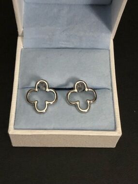 Stainless Steel Clover 3/4 inch  Stud Earrings